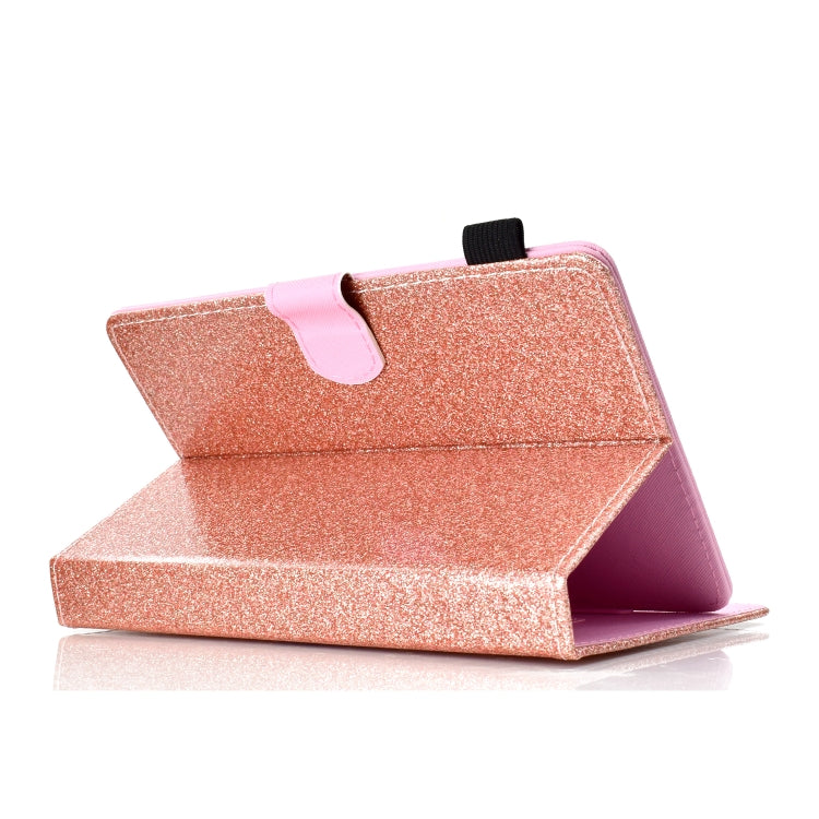For 10 inch Tablet Varnish Glitter Powder Horizontal Flip Leather Case with Holder & Card Slot(Rose Gold) - free shipping - PMC TechLife - Order now!