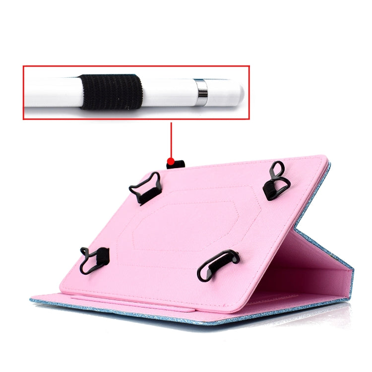 For 10 inch Tablet Varnish Glitter Powder Horizontal Flip Leather Case with Holder & Card Slot(Gold) - 10 - 11 inch by PMC TechLife | Online Shopping South Africa | PMC TechLife | Buy Now Pay Later Mobicred