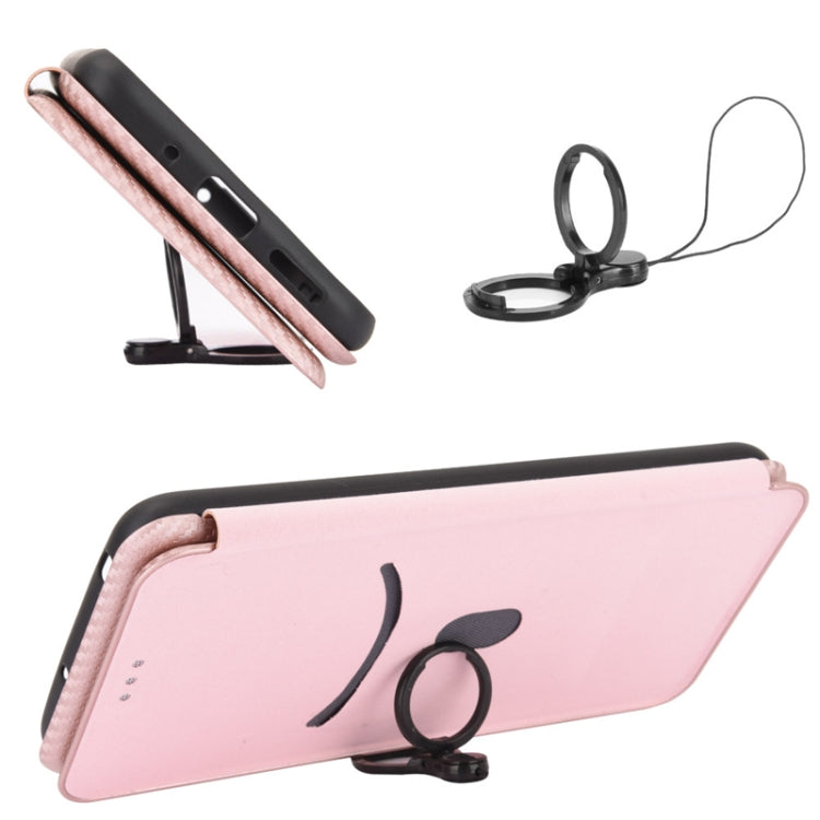 For Doogee S59 / S59 Pro Carbon Fiber Texture Horizontal Flip TPU + PC + PU Leather Case with Card Slot(Pink) - More Brand by PMC TechLife | Online Shopping South Africa | PMC TechLife | Buy Now Pay Later Mobicred