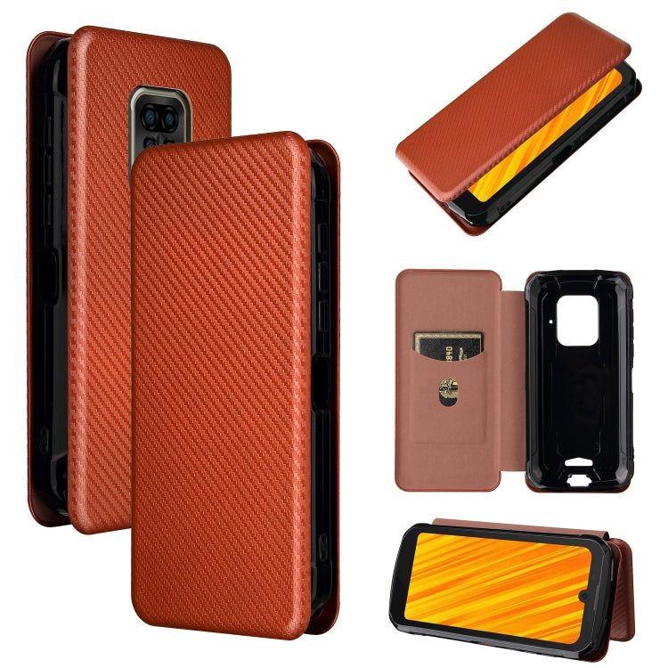 For Doogee S59 / S59 Pro Carbon Fiber Texture Horizontal Flip TPU + PC + PU Leather Case with Card Slot(Brown) - More Brand by PMC TechLife | Online Shopping South Africa | PMC TechLife | Buy Now Pay Later Mobicred