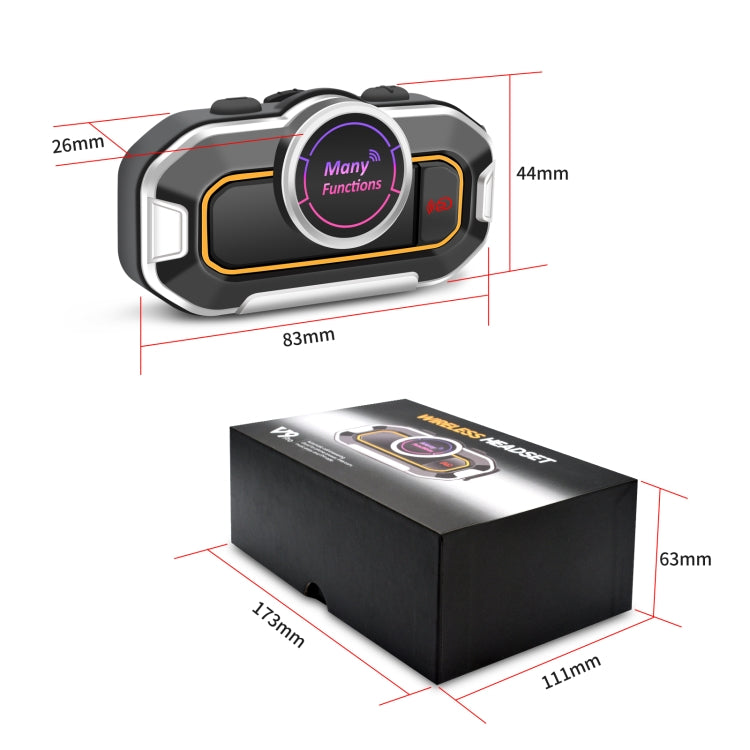 V9 Pro Motorcycle Helmet Bluetooth Walkie-talkie Support FM(Black) - Others by PMC TechLife | Online Shopping South Africa | PMC TechLife | Buy Now Pay Later Mobicred