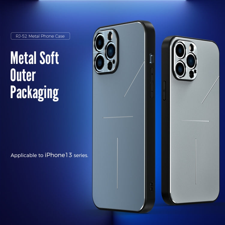 For iPhone 13 Pro R-JUST RJ-52 3-Line Style Metal TPU Shockproof Protective Case (Black) - iPhone 13 Pro Cases by R-JUST | Online Shopping South Africa | PMC TechLife | Buy Now Pay Later Mobicred