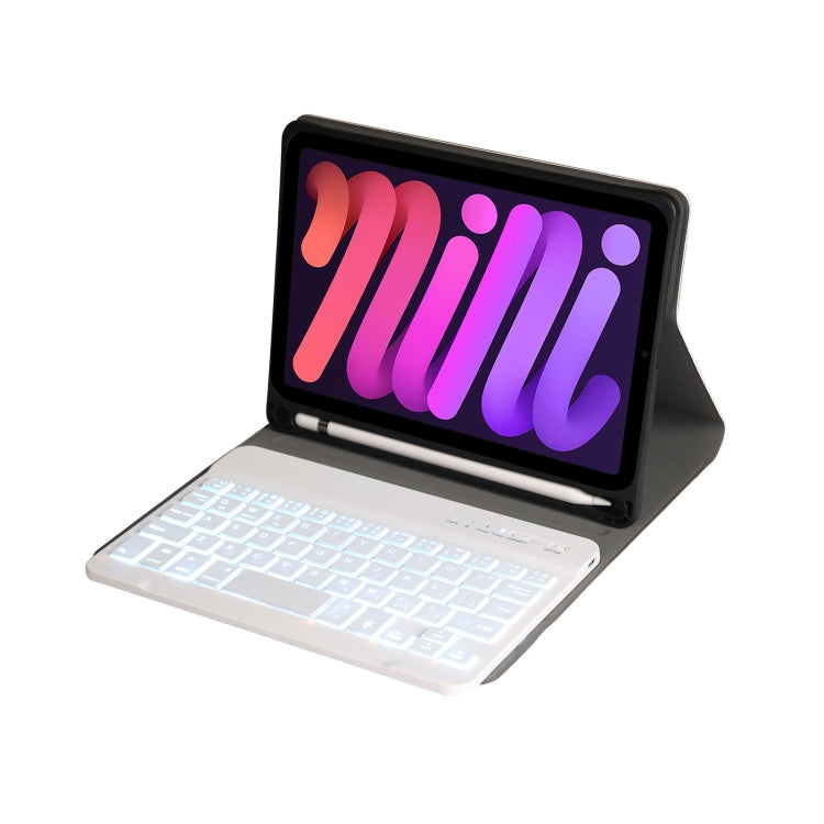 A06BS Ultra-thin Backlight Bluetooth Keyboard Leather Tablet Case with Holder & Pen Slot For iPad mini 6 / mini 7(Rose Gold) - For iPad mini by PMC TechLife | Online Shopping South Africa | PMC TechLife | Buy Now Pay Later Mobicred