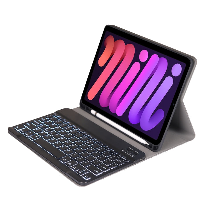 A06BS Ultra-thin Backlight Bluetooth Keyboard Leather Tablet Case with Holder & Pen Slot For iPad mini 6 / mini 7(Dark Blue) - For iPad mini by PMC TechLife | Online Shopping South Africa | PMC TechLife | Buy Now Pay Later Mobicred