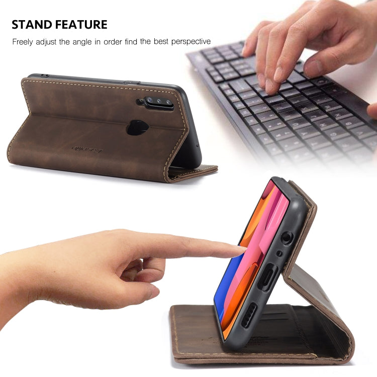 For Galaxy A20s CaseMe-013 Multifunctional Horizontal Flip Leather Case with Card Slot & Holder & Wallet(Coffee) - free shipping - PMC Jewellery - Order now!