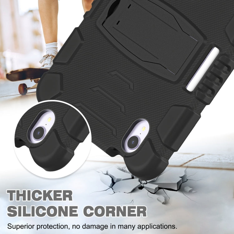 For iPad mini 6 3-Layer Protection Screen Frame + PC + Silicone Shockproof Combination Tablet Case with Holder(Black+Black) - iPad mini 6 Cases by PMC Jewellery | Online Shopping South Africa | PMC Jewellery | Buy Now Pay Later Mobicred