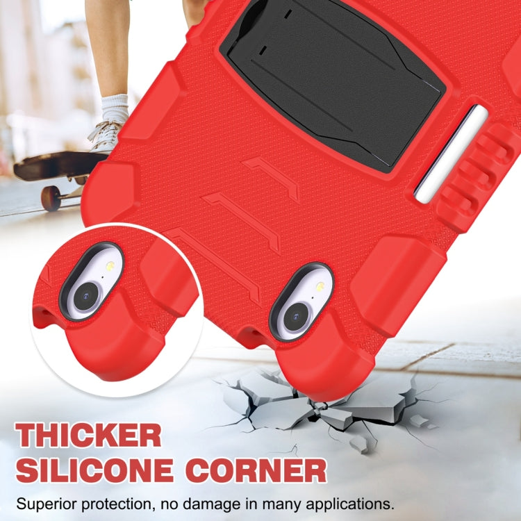 For iPad mini 6 / mini 2024 Tri-Layer Protection Screen Frame Heavy Duty PC Hybrid Silicone Case with Holder(Red+Black) - free shipping - PMC Jewellery - Order now!
