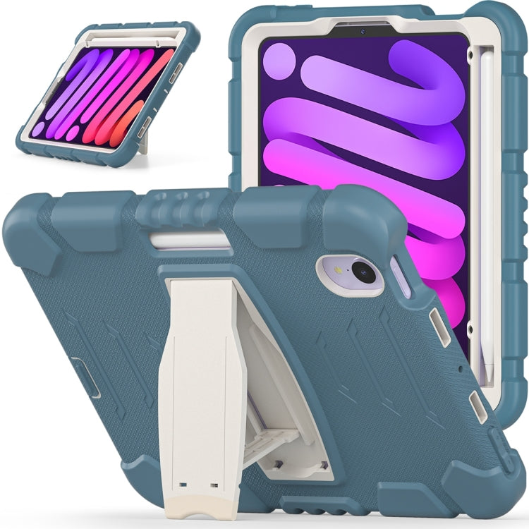 For iPad mini 6 3-Layer Protection Screen Frame + PC + Silicone Shockproof Combination Tablet Case with Holder(Cornflower Blue) - iPad mini 6 Cases by PMC Jewellery | Online Shopping South Africa | PMC Jewellery | Buy Now Pay Later Mobicred