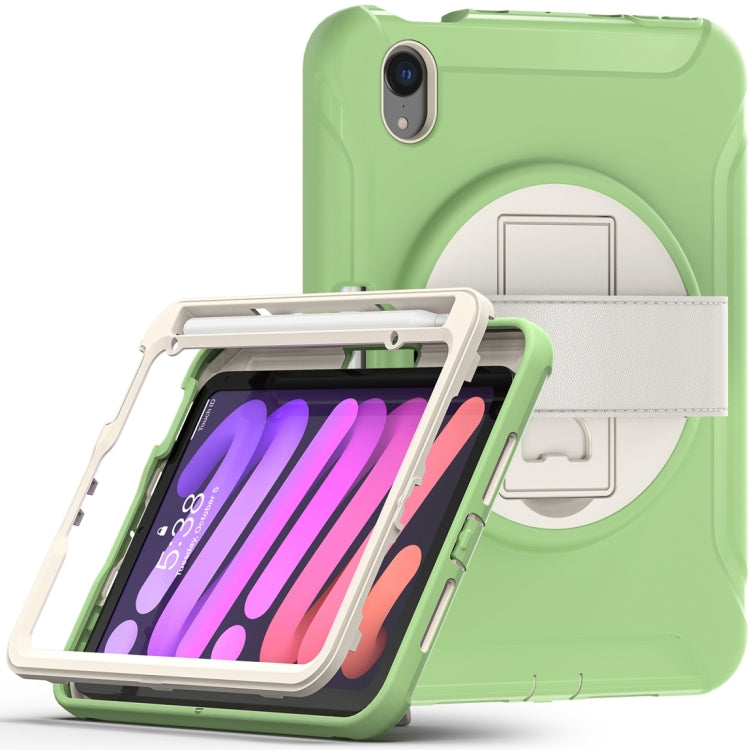 For iPad mini 6 360 Degree Rotation PC + TPU Protective Tablet Case with Holder & Hand-strap(Matcha Green) - iPad mini 6 Cases by PMC Jewellery | Online Shopping South Africa | PMC Jewellery | Buy Now Pay Later Mobicred