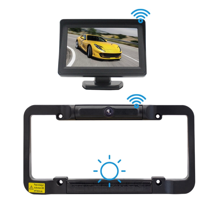 PZ620-W Car 4.3-inch Digital USA Frame Solar Wireless Reversing Image - Car Monitor by PMC TechLife | Online Shopping South Africa | PMC TechLife | Buy Now Pay Later Mobicred