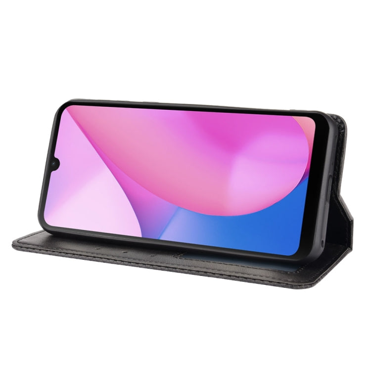 For Blackview Oscal C20 Magnetic Buckle Retro Crazy Horse Texture Horizontal Flip Leather Case with Holder & Card Slots & Photo Frame(Black) - More Brand by PMC TechLife | Online Shopping South Africa | PMC TechLife | Buy Now Pay Later Mobicred