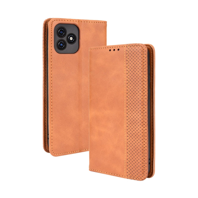 For Blackview Oscal C20 Magnetic Buckle Retro Crazy Horse Texture Horizontal Flip Leather Case with Holder & Card Slots & Photo Frame(Brown) - More Brand by PMC TechLife | Online Shopping South Africa | PMC TechLife | Buy Now Pay Later Mobicred