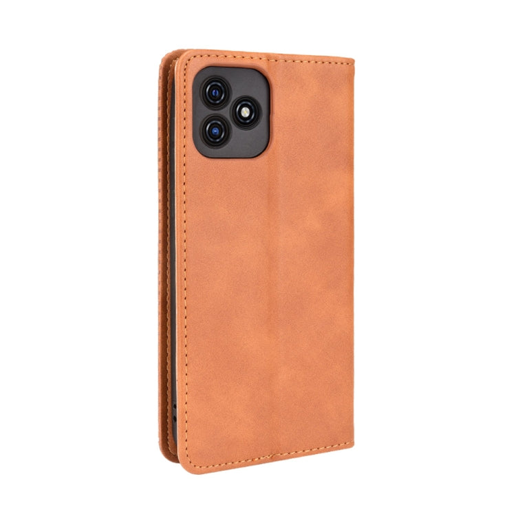 For Blackview Oscal C20 Magnetic Buckle Retro Crazy Horse Texture Horizontal Flip Leather Case with Holder & Card Slots & Photo Frame(Brown) - More Brand by PMC TechLife | Online Shopping South Africa | PMC TechLife | Buy Now Pay Later Mobicred