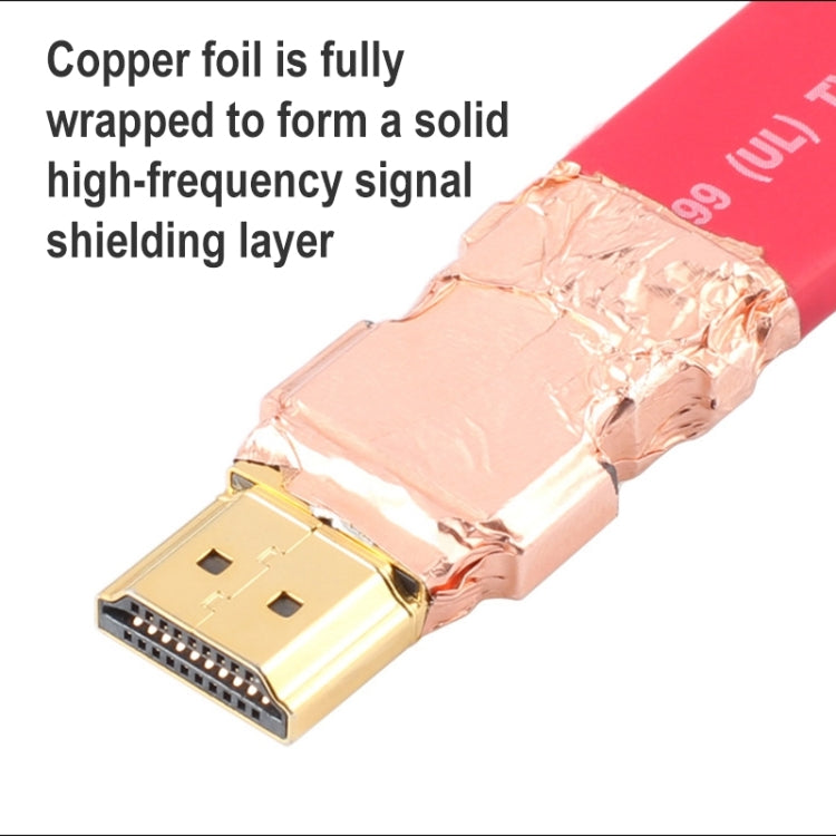ULT-unite 4K Ultra HD Gold-plated HDMI to HDMI Flat Cable, Cable Length:5m(Red) - free shipping - PMC Jewellery - Order now!