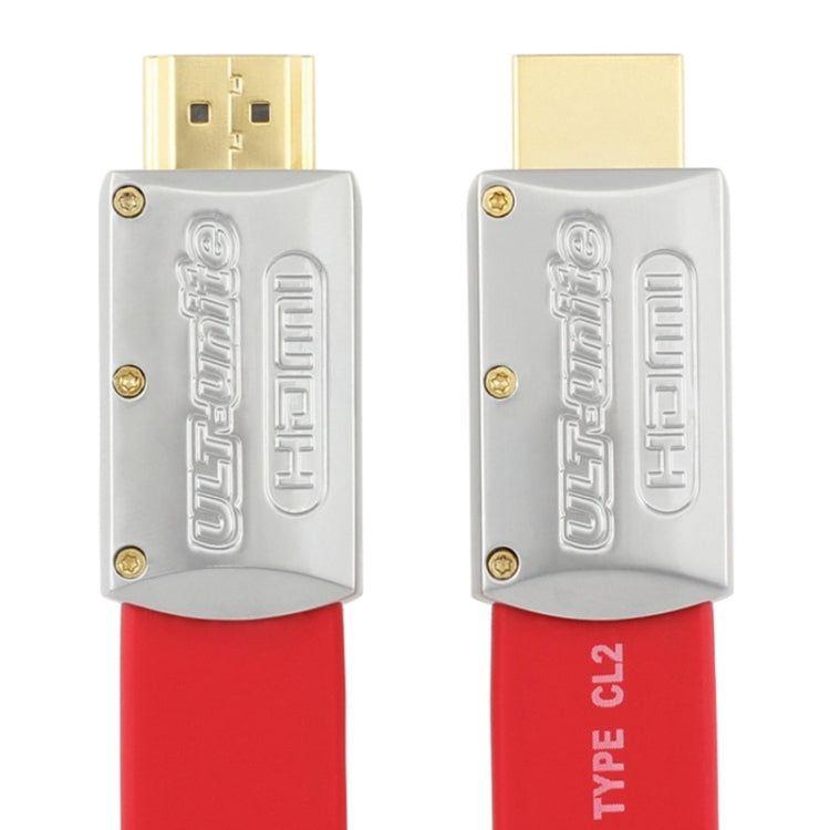 ULT-unite 4K Ultra HD Gold-plated HDMI to HDMI Flat Cable, Cable Length:10m(Red) - free shipping - PMC Jewellery - Order now!