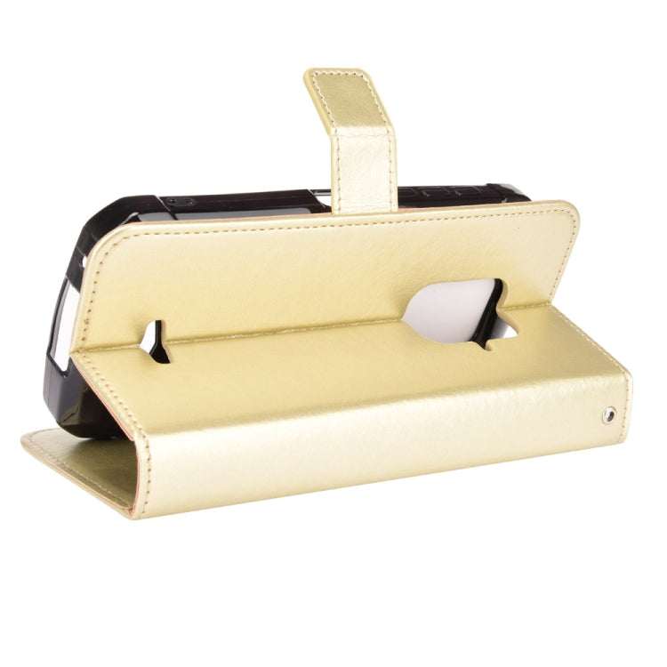 For Doogee S59 / S59 Pro Crazy Horse Texture Horizontal Flip Leather Case with Holder & Card Slots & Lanyard(Gold) - More Brand by PMC TechLife | Online Shopping South Africa | PMC TechLife | Buy Now Pay Later Mobicred