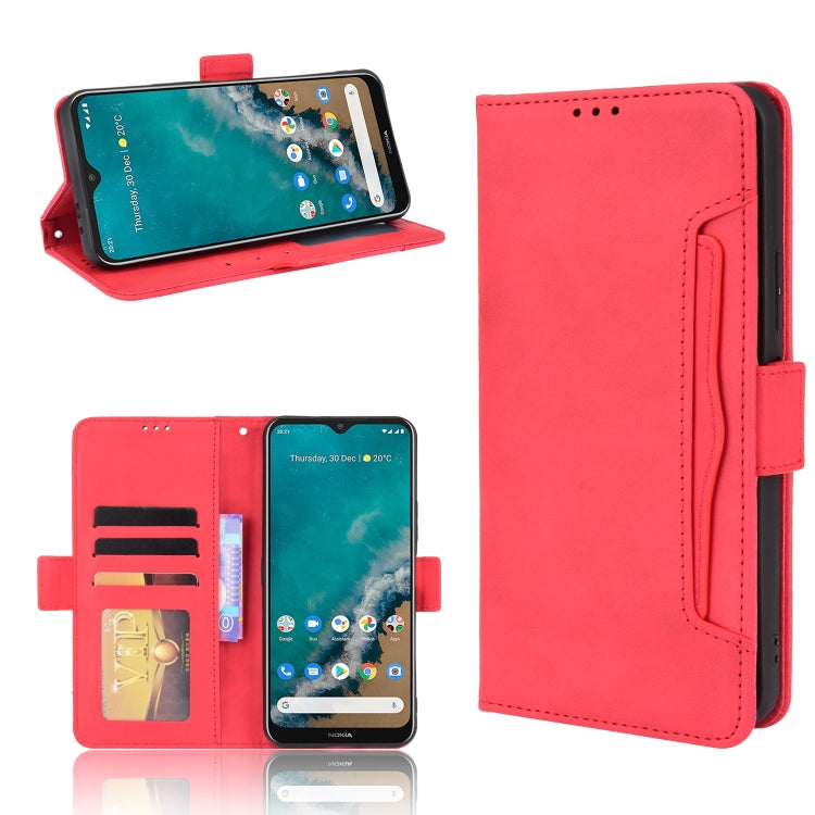 For Nokia G50 5G Skin Feel Calf Pattern Horizontal Flip Leather Case with Holder & Card Slots & Photo Frame(Red) - Nokia Cases by PMC TechLife | Online Shopping South Africa | PMC TechLife