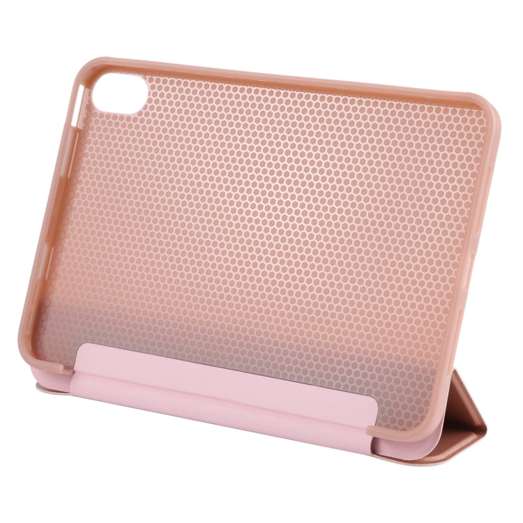 For iPad mini 2024 / mini 6 GEBEI Shockproof Horizontal Flip Tablet Case with Three-folding Holder(Rose Gold) - free shipping - PMC TechLife - Order now!