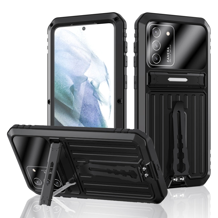 For Samsung Galaxy S21 Ultra 5G Armor Shockproof Splash-proof Dust-proof Phone Case with Holder(Black) - Galaxy S21 Ultra 5G Cases by PMC TechLife | Online Shopping South Africa | PMC TechLife