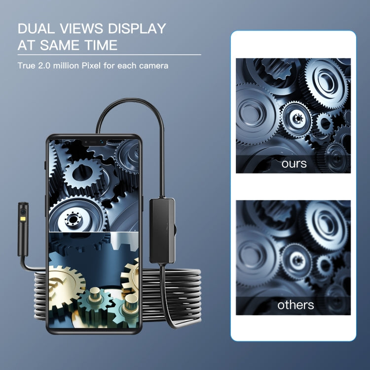 AN100 3 in 1 IP68 Waterproof USB-C / Type-C + Micro USB + USB Dual Cameras Industrial Digital Endoscope with 9 LEDs, Support Android System, Lens Diameter: 5.5mm, Length:5m Hard Cable - free shipping - PMC Jewellery - Order now!