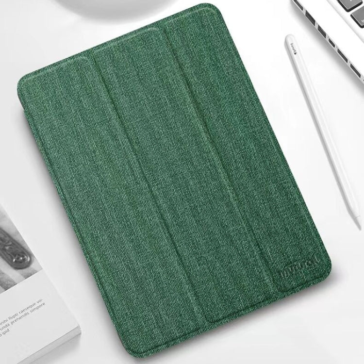 For iPad mini 6 / mini 2024 Mutural YASHI Series Cloth Pattern Texture Horizontal Flip Tablet Case(Green) - free shipping - PMC TechLife - Order now!