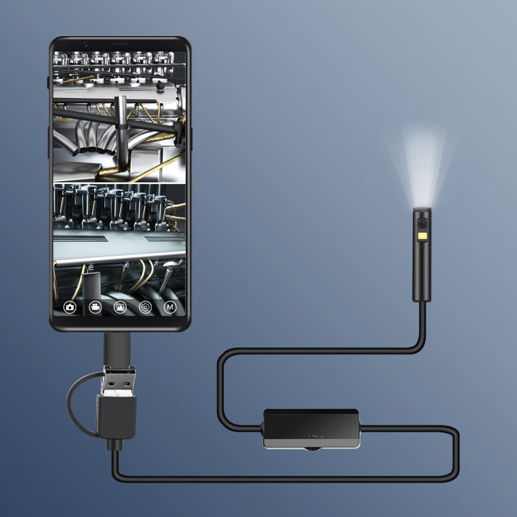 AN100 3 in 1 IP68 Waterproof USB-C / Type-C + Micro USB + USB Dual Cameras Industrial Digital Endoscope with 9 LEDs, Support Android System, Lens Diameter: 8mm, Length:2m Soft Cable -  by PMC TechLife | Online Shopping South Africa | PMC TechLife