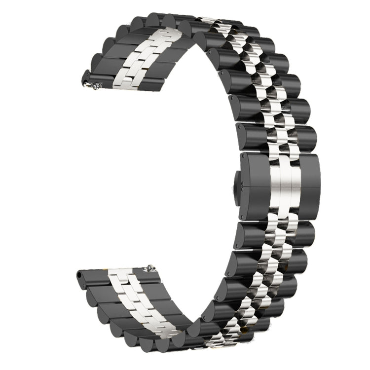 20mm Five-bead Stainless Steel Watch Band (Black Silver) - free shipping - PMC TechLife - Order now!