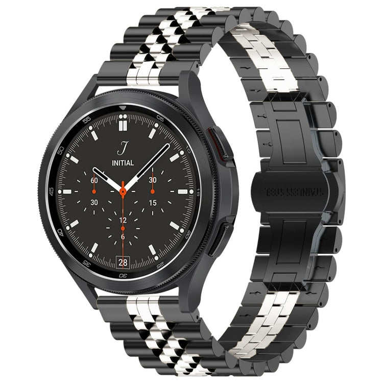 22mm Five-bead Stainless Steel Watch Band (Black Silver) - free shipping - PMC TechLife - Order now!