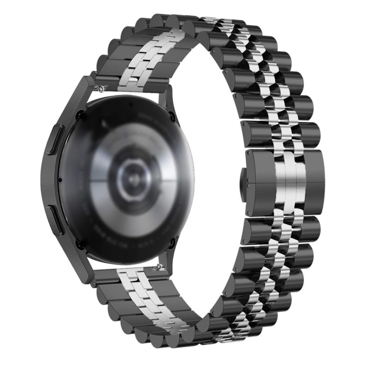 22mm Five-bead Stainless Steel Watch Band (Black Silver) - free shipping - PMC TechLife - Order now!