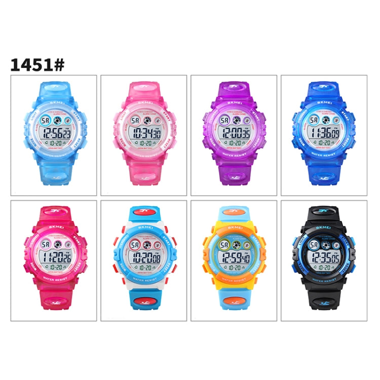 SKMEI 1451 LED Digital Stopwatch Chronograph Luminous Children Sports Electronic Watch(White Shell Blue Circle) - free shipping - PMC TechLife - Order now!