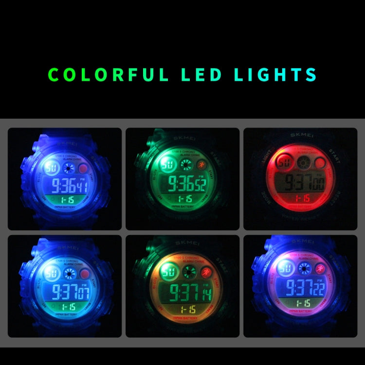 SKMEI 1451 LED Digital Stopwatch Chronograph Luminous Children Sports Electronic Watch(Transparent Pink Blue) - free shipping - PMC TechLife - Order now!