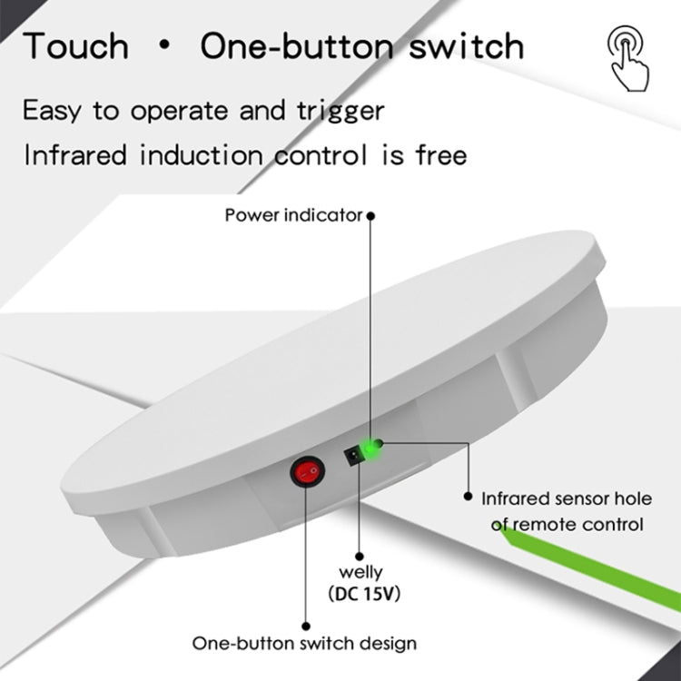 52cm Remote Control Electric Rotating Turntable Display Stand Video Shooting Props Turntable, Charging Power, Power Plug:US Plug(White) - free shipping - PMC TechLife - Order now!