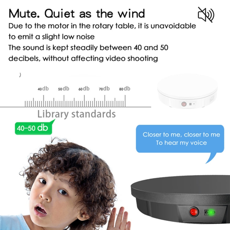 52cm Remote Control Electric Rotating Turntable Display Stand Video Shooting Props Turntable, Charging Power, Power Plug:EU Plug(White) - free shipping - PMC TechLife - Order now!