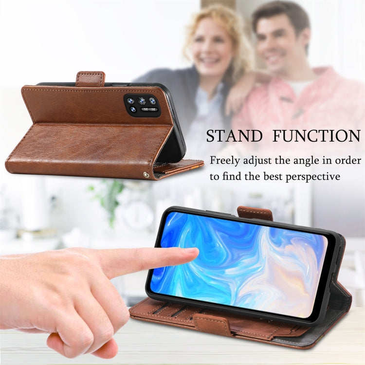 For Doogee N40 Pro CaseNeo Splicing Dual Magnetic Buckle Leather Case with Holder & Card Slots & Wallet(Brown) - More Brand by PMC TechLife | Online Shopping South Africa | PMC TechLife | Buy Now Pay Later Mobicred