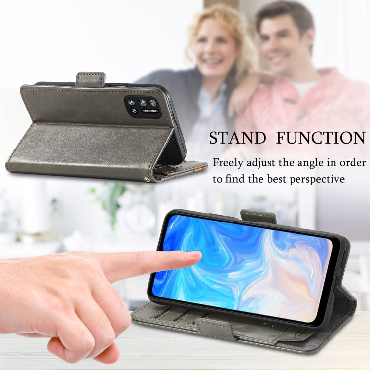 For Doogee N40 Pro CaseNeo Splicing Dual Magnetic Buckle Leather Case with Holder & Card Slots & Wallet(Grey) - More Brand by PMC TechLife | Online Shopping South Africa | PMC TechLife | Buy Now Pay Later Mobicred