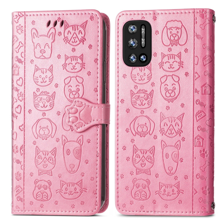 For Doogee N40 Pro Cat and Dog Embossed Horizontal Flip Phone Leather Case with Holder & Card Slot & Wallet & Lanyard(Pink) - More Brand by PMC TechLife | Online Shopping South Africa | PMC TechLife | Buy Now Pay Later Mobicred