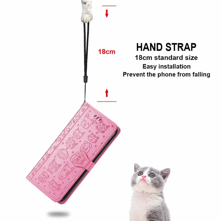 For Doogee N40 Pro Cat and Dog Embossed Horizontal Flip Phone Leather Case with Holder & Card Slot & Wallet & Lanyard(Pink) - More Brand by PMC TechLife | Online Shopping South Africa | PMC TechLife | Buy Now Pay Later Mobicred