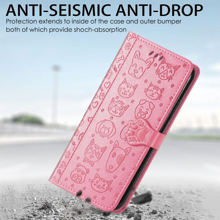 For Doogee N40 Pro Cat and Dog Embossed Horizontal Flip Phone Leather Case with Holder & Card Slot & Wallet & Lanyard(Pink) - More Brand by PMC TechLife | Online Shopping South Africa | PMC TechLife | Buy Now Pay Later Mobicred