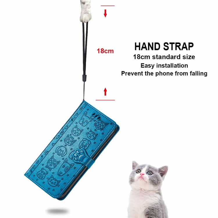 For Doogee N40 Pro Cat and Dog Embossed Horizontal Flip Phone Leather Case with Holder & Card Slot & Wallet & Lanyard(Blue) - free shipping - PMC TechLife - Order now!