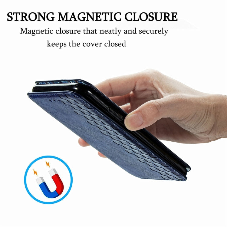 For Doogee N40 Pro Cubic Grid Pressed Horizontal Flip Magnetic Leather Case with Holder & Card Slots & Wallet(Blue) - More Brand by PMC TechLife | Online Shopping South Africa | PMC TechLife | Buy Now Pay Later Mobicred