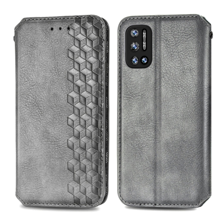 For Doogee N40 Pro Cubic Grid Pressed Horizontal Flip Magnetic Leather Case with Holder & Card Slots & Wallet(Grey) - More Brand by PMC TechLife | Online Shopping South Africa | PMC TechLife | Buy Now Pay Later Mobicred