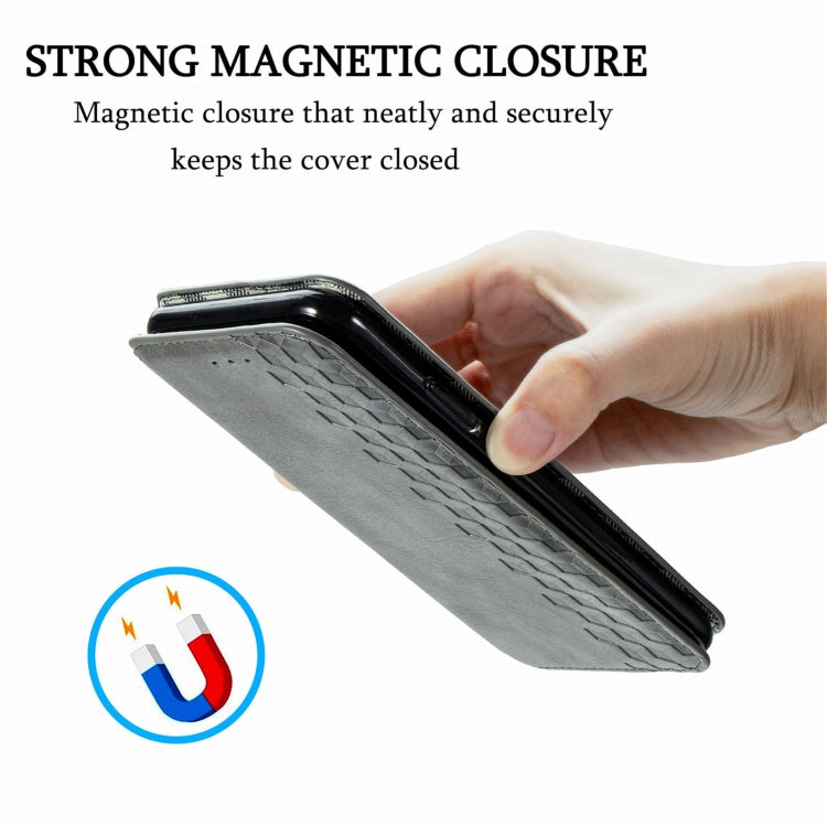 For Doogee N40 Pro Cubic Grid Pressed Horizontal Flip Magnetic Leather Case with Holder & Card Slots & Wallet(Grey) - More Brand by PMC TechLife | Online Shopping South Africa | PMC TechLife | Buy Now Pay Later Mobicred