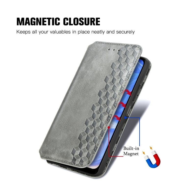 For Doogee N40 Pro Cubic Grid Pressed Horizontal Flip Magnetic Leather Case with Holder & Card Slots & Wallet(Grey) - More Brand by PMC TechLife | Online Shopping South Africa | PMC TechLife | Buy Now Pay Later Mobicred