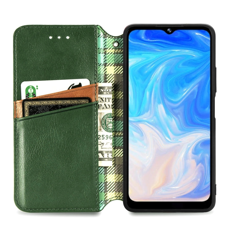 For Doogee N40 Pro Cubic Grid Pressed Horizontal Flip Magnetic Leather Case with Holder & Card Slots & Wallet(Green) - More Brand by PMC TechLife | Online Shopping South Africa | PMC TechLife | Buy Now Pay Later Mobicred