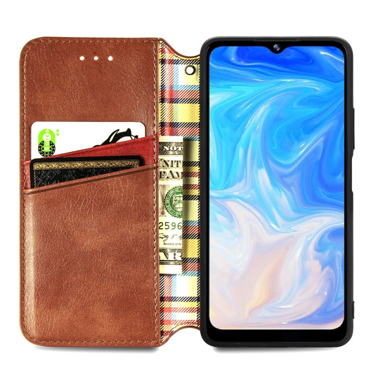 For Doogee N40 Pro Cubic Grid Pressed Horizontal Flip Magnetic Leather Case with Holder & Card Slots & Wallet(Brown) - More Brand by PMC TechLife | Online Shopping South Africa | PMC TechLife | Buy Now Pay Later Mobicred