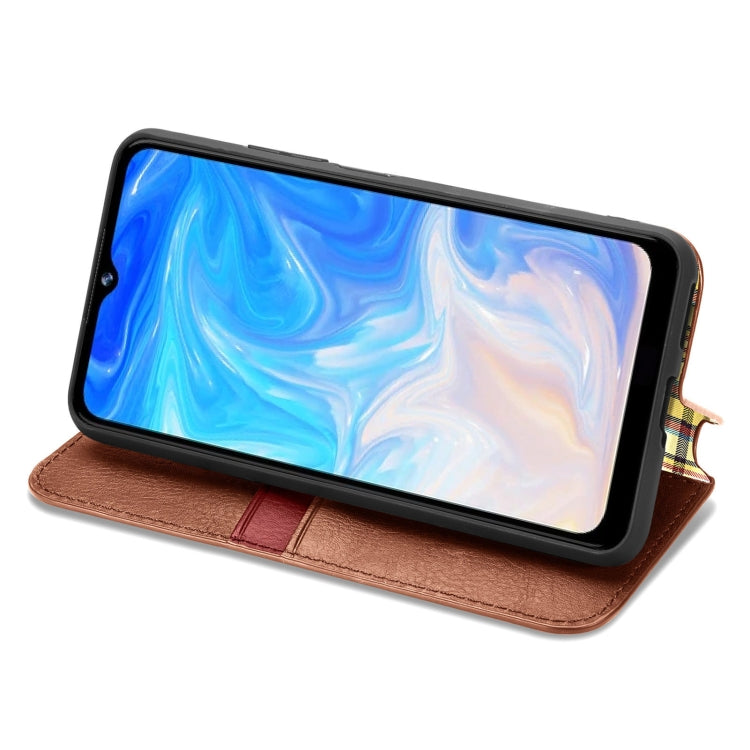 For Doogee N40 Pro Cubic Grid Pressed Horizontal Flip Magnetic Leather Case with Holder & Card Slots & Wallet(Brown) - More Brand by PMC TechLife | Online Shopping South Africa | PMC TechLife | Buy Now Pay Later Mobicred