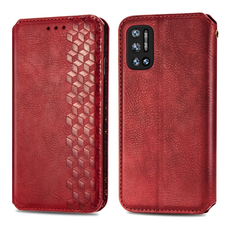 For Doogee N40 Pro Cubic Grid Pressed Horizontal Flip Magnetic Leather Case with Holder & Card Slots & Wallet(Red) - More Brand by PMC TechLife | Online Shopping South Africa | PMC TechLife | Buy Now Pay Later Mobicred