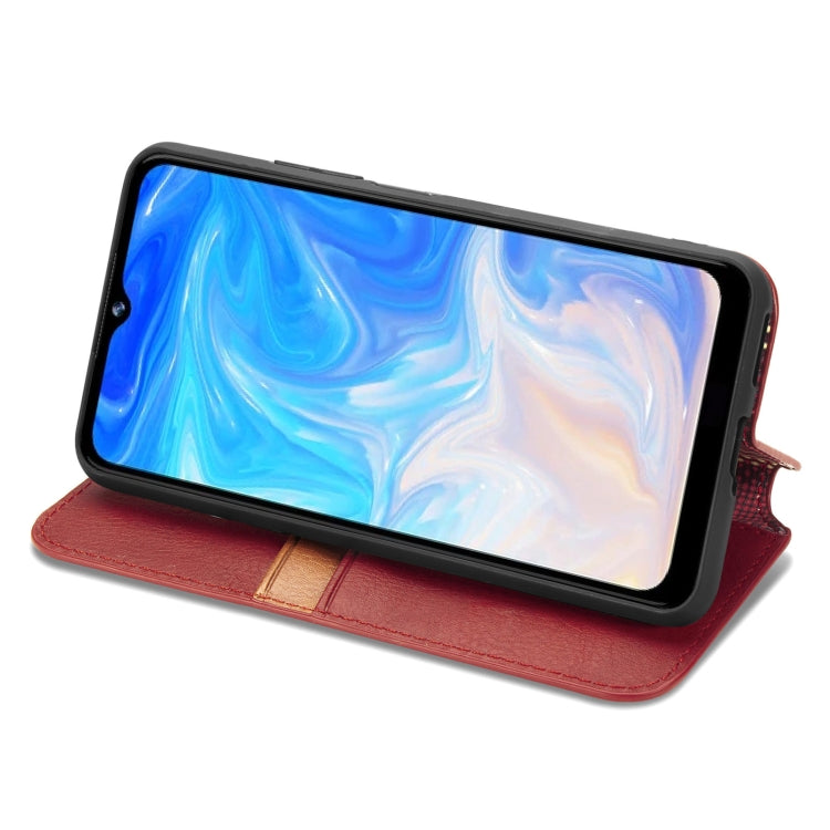 For Doogee N40 Pro Cubic Grid Pressed Horizontal Flip Magnetic Leather Case with Holder & Card Slots & Wallet(Red) - More Brand by PMC TechLife | Online Shopping South Africa | PMC TechLife | Buy Now Pay Later Mobicred