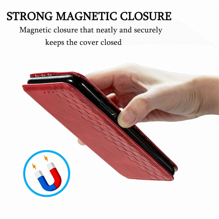 For Doogee N40 Pro Cubic Grid Pressed Horizontal Flip Magnetic Leather Case with Holder & Card Slots & Wallet(Red) - More Brand by PMC TechLife | Online Shopping South Africa | PMC TechLife | Buy Now Pay Later Mobicred