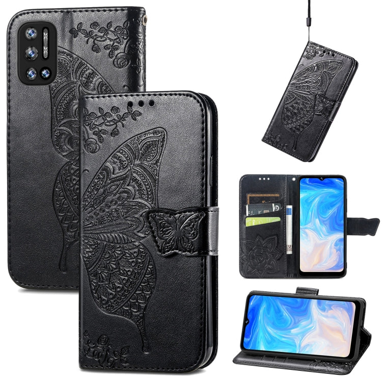 For DOOGEE N40 Pro Butterfly Love Flowers Embossed Horizontal Flip Leather Case with Holder & Card Slots & Wallet & Lanyard(Black) - More Brand by PMC TechLife | Online Shopping South Africa | PMC TechLife | Buy Now Pay Later Mobicred
